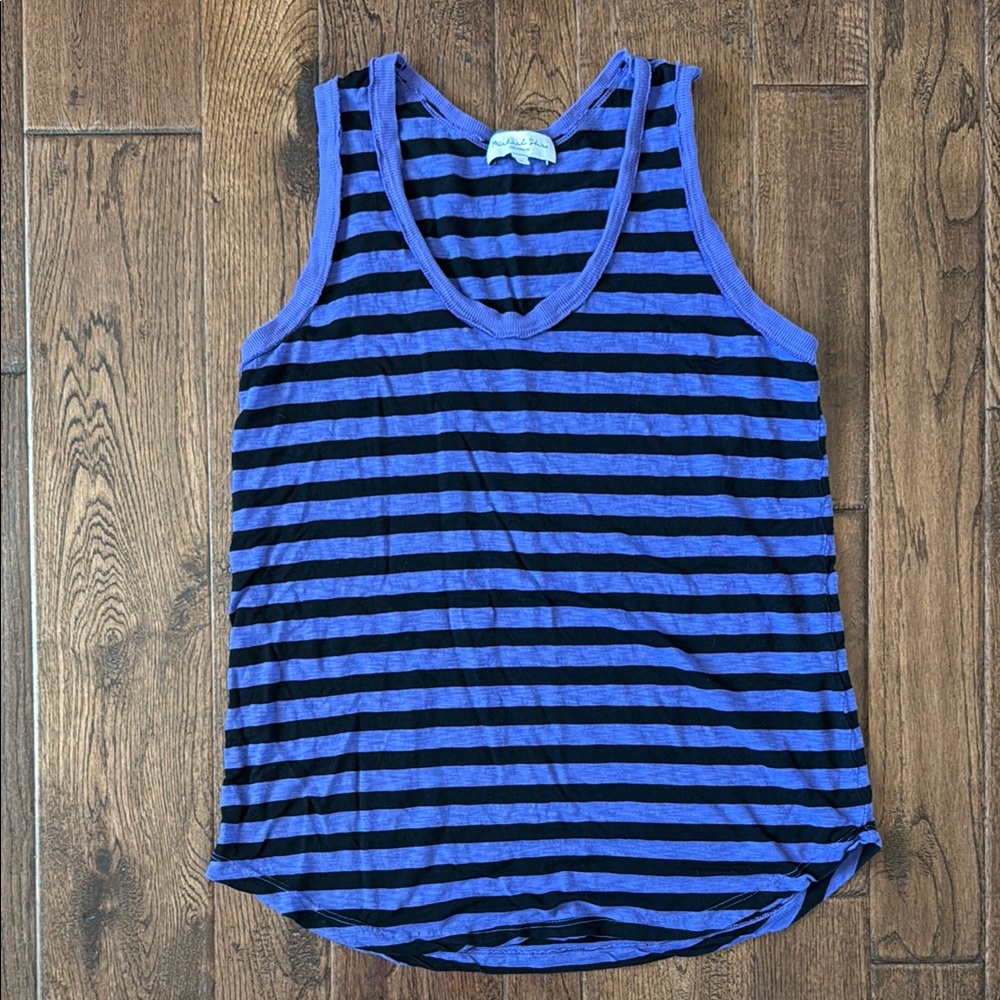 Michael Stars Black and Purple Tank Top Sleeveless